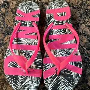 Victoria's Secret Pink and Black Sandals